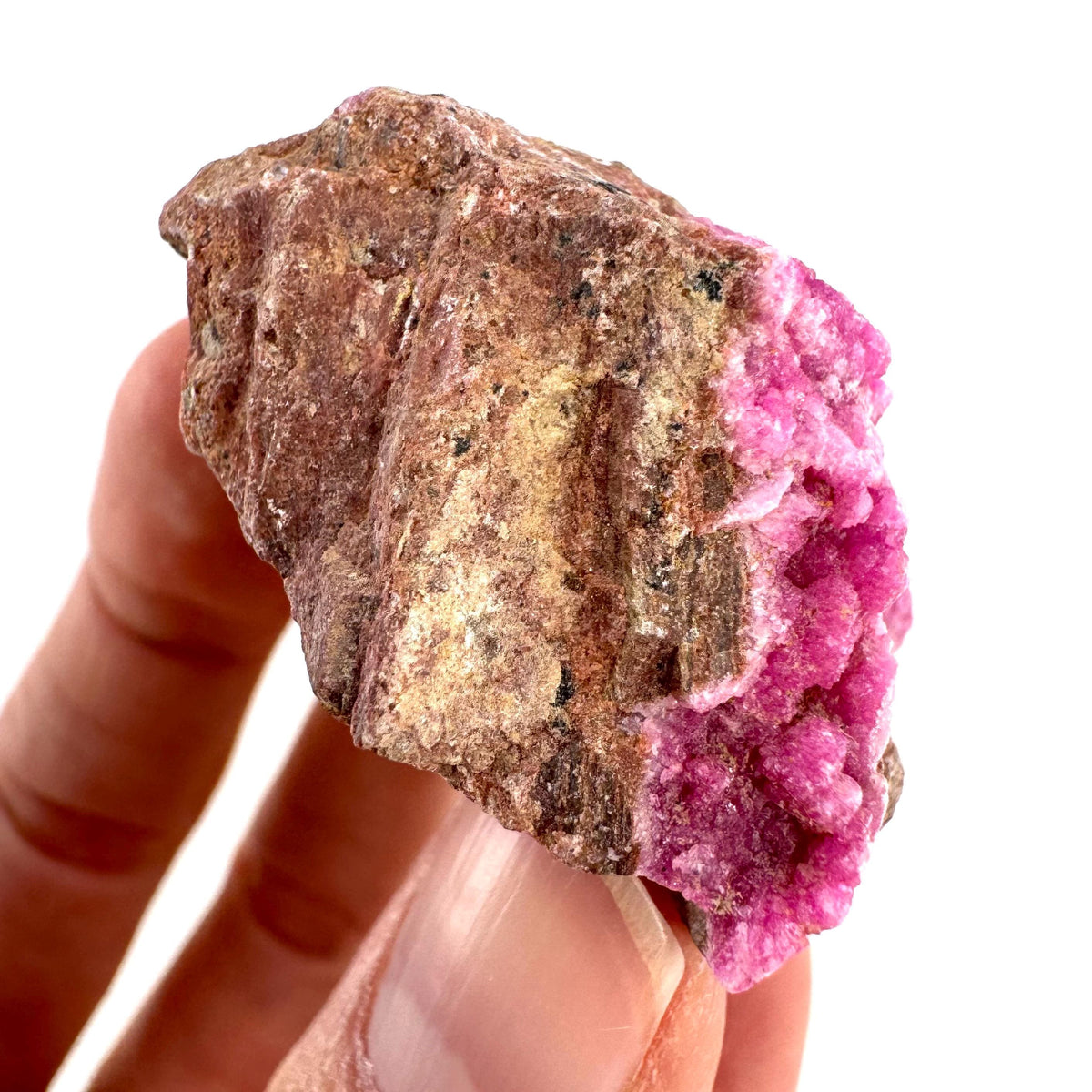 Cobaltoan Calcite | natural pink crystal cluster, mineral specimen