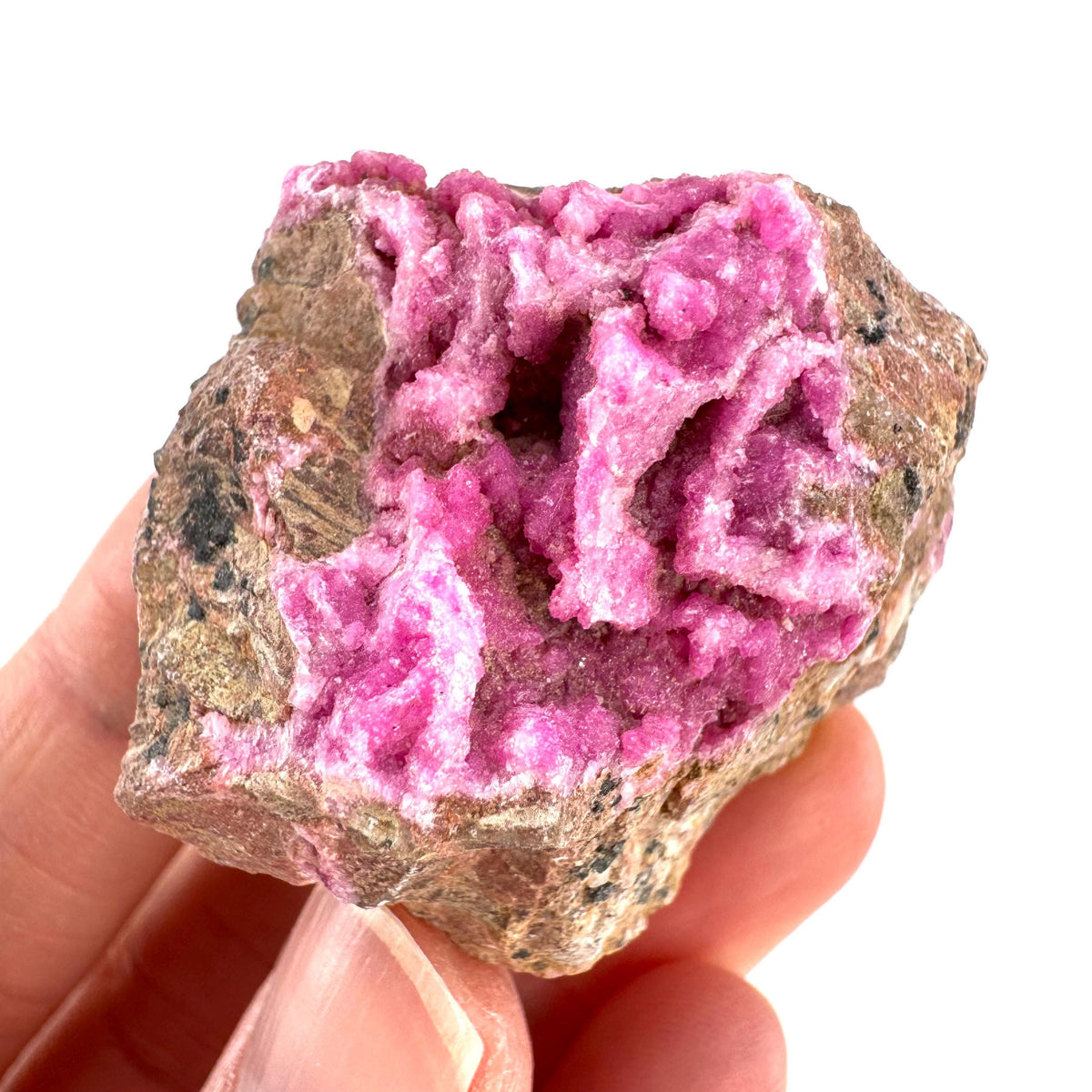 Cobaltoan Calcite | natural pink crystal cluster, mineral specimen