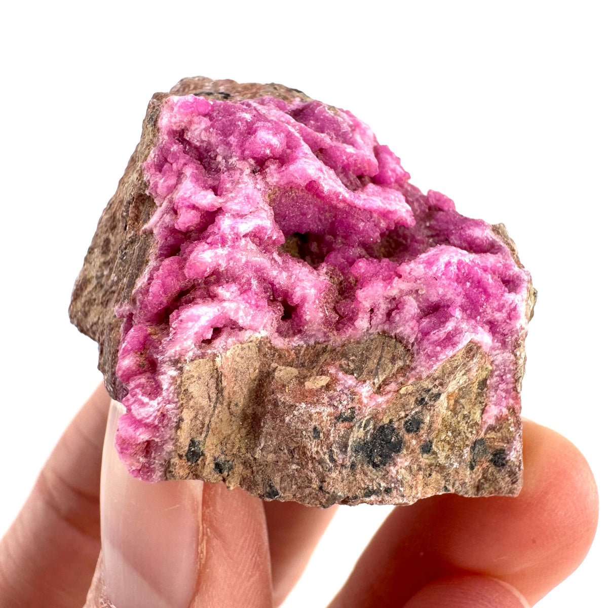 Cobaltoan Calcite | natural pink crystal cluster, mineral specimen