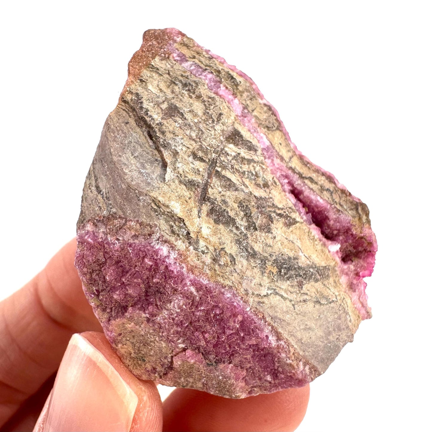 Cobaltoan Calcite | natural pink crystal cluster, mineral specimen
