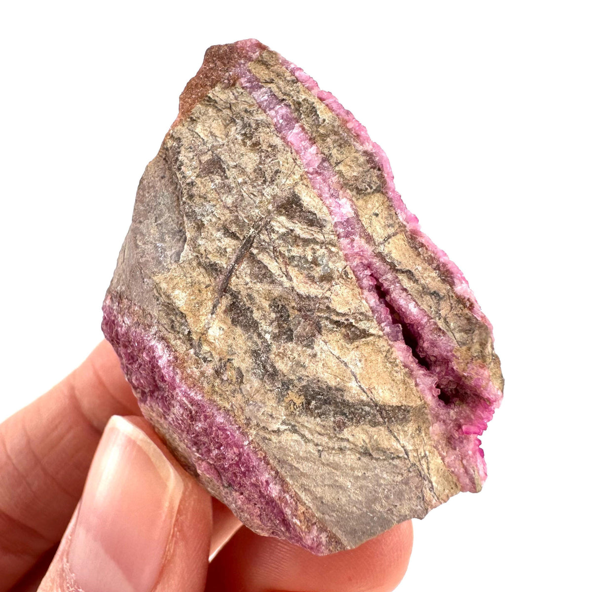 Cobaltoan Calcite | natural pink crystal cluster, mineral specimen