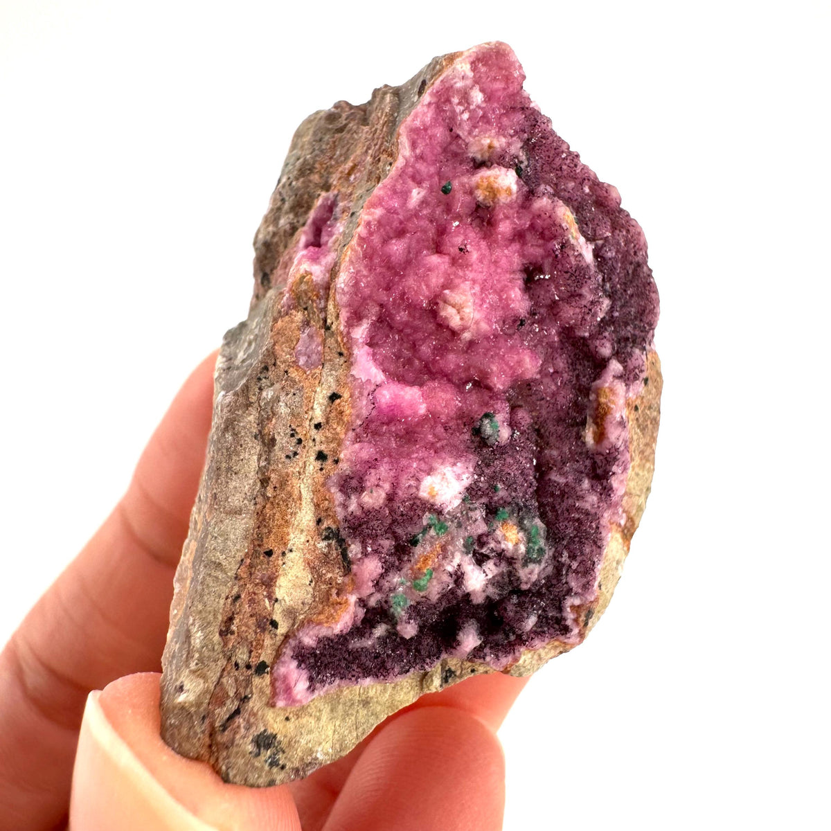 Cobaltoan Calcite | natural pink crystal cluster, mineral specimen