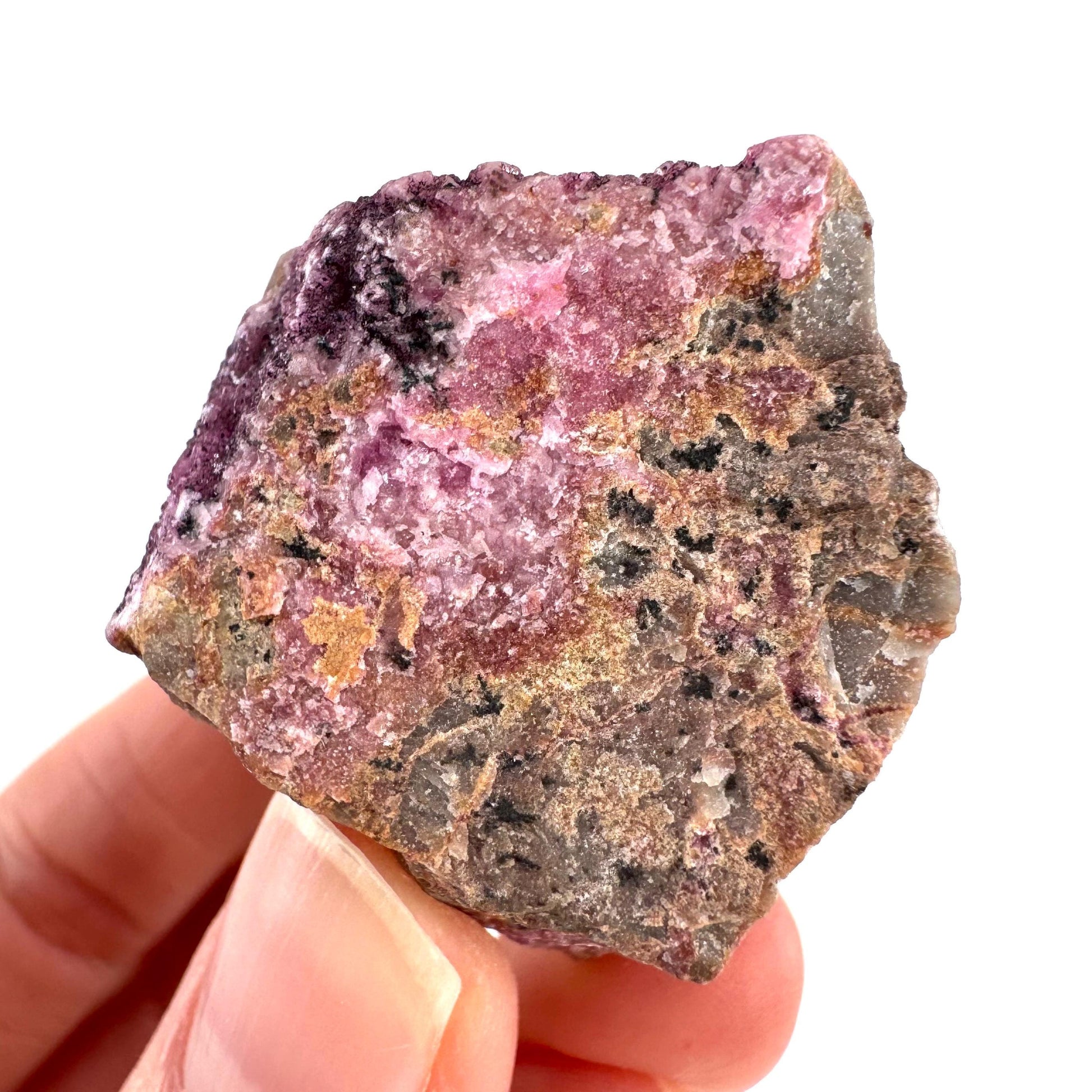 Cobaltoan Calcite | natural pink crystal cluster, mineral specimen
