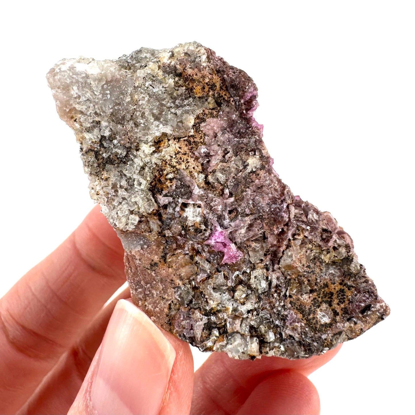 Cobaltoan Calcite | natural pink crystal cluster, mineral specimen