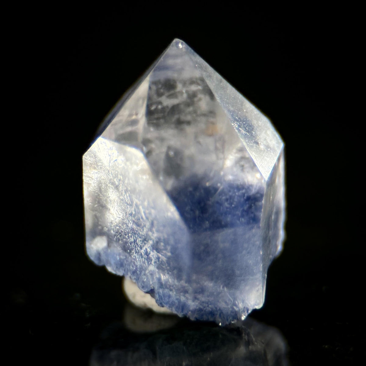 Dumortierite in Quartz | blue crystal point, rare mineral specimen from Brazil