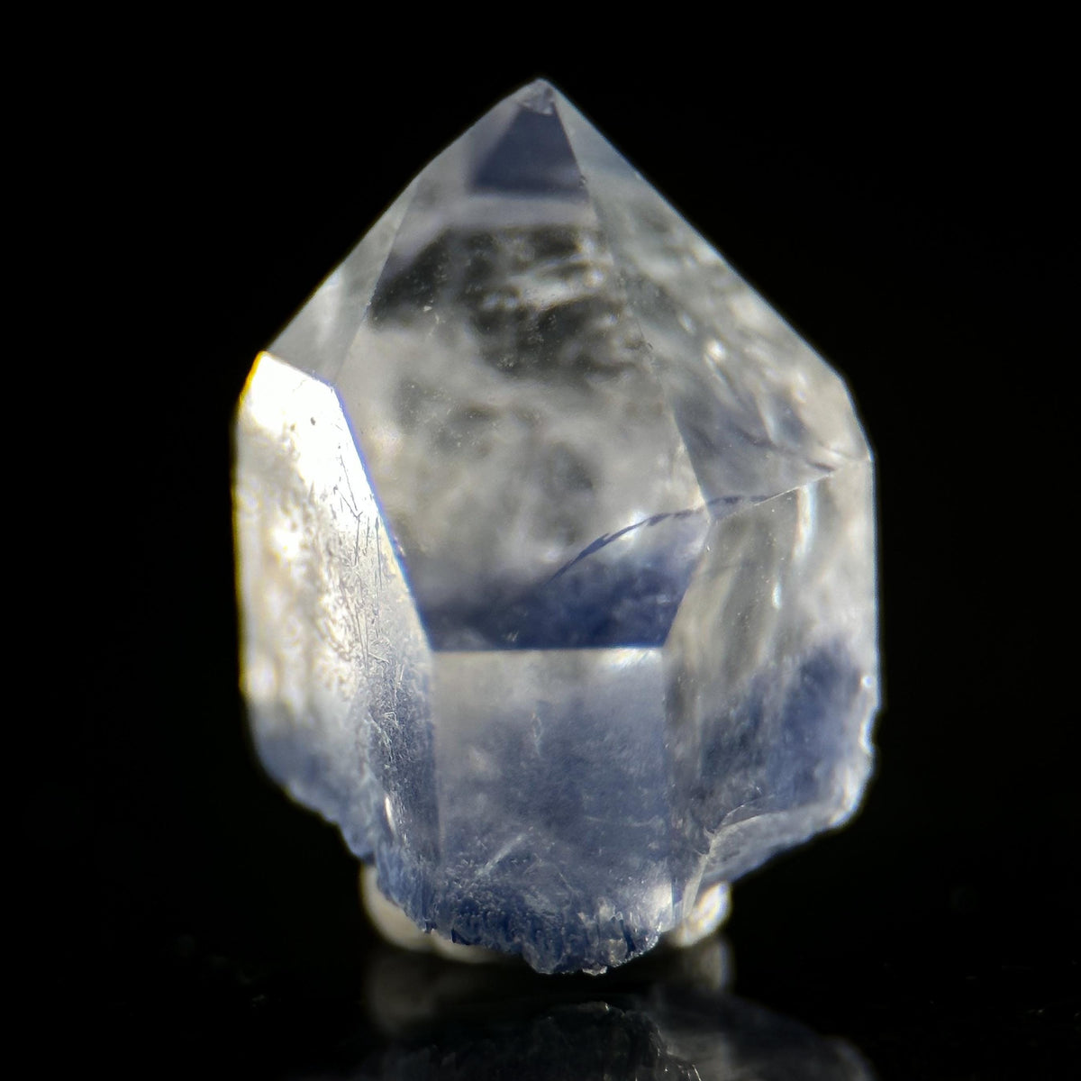 Dumortierite in Quartz | blue crystal point, rare mineral specimen from Brazil