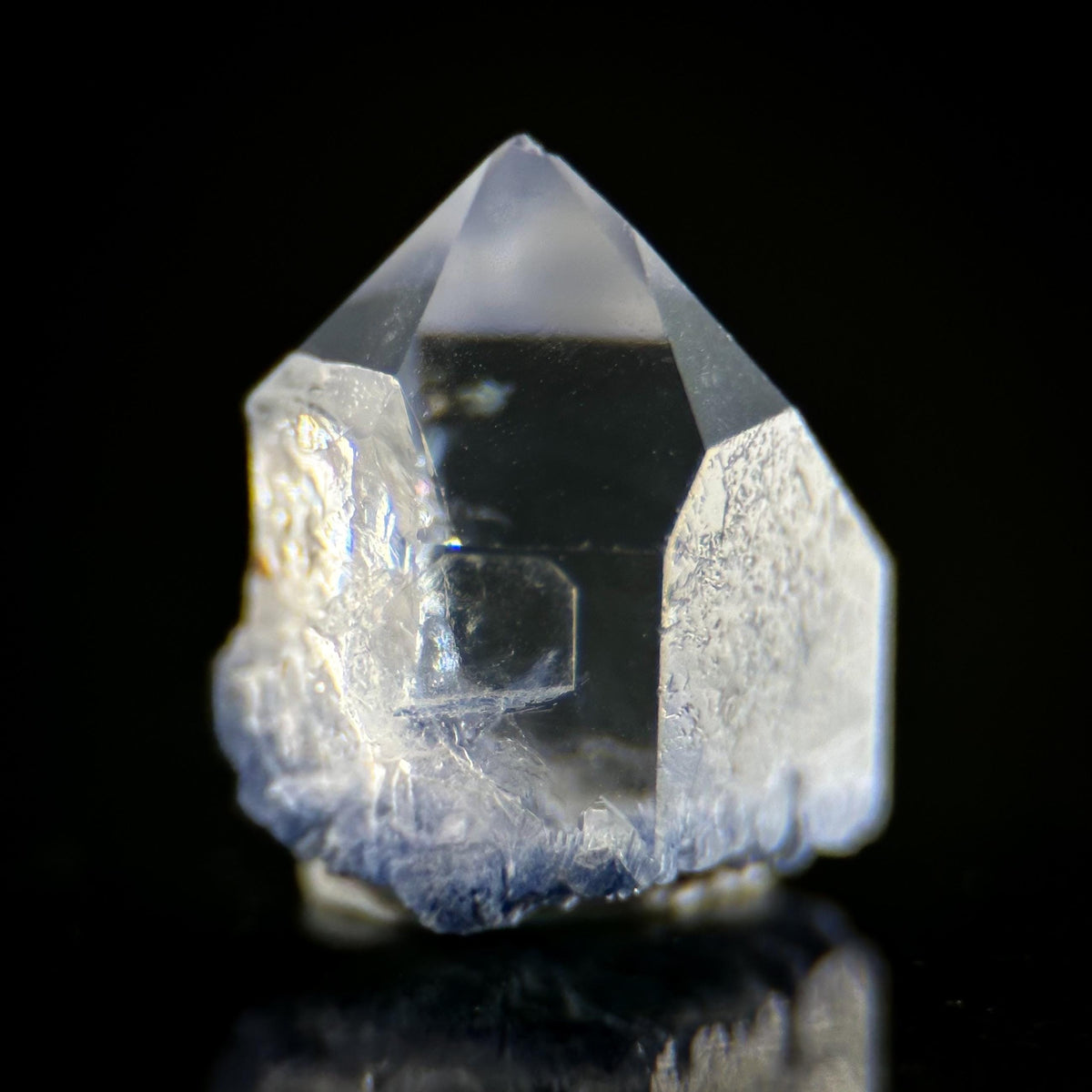 Dumortierite in Quartz | blue crystal point, rare mineral specimen from Brazil