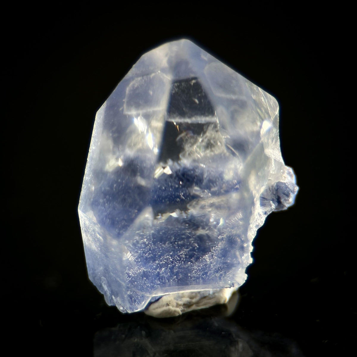 Dumortierite in Quartz | blue crystal point, rare mineral specimen from Brazil