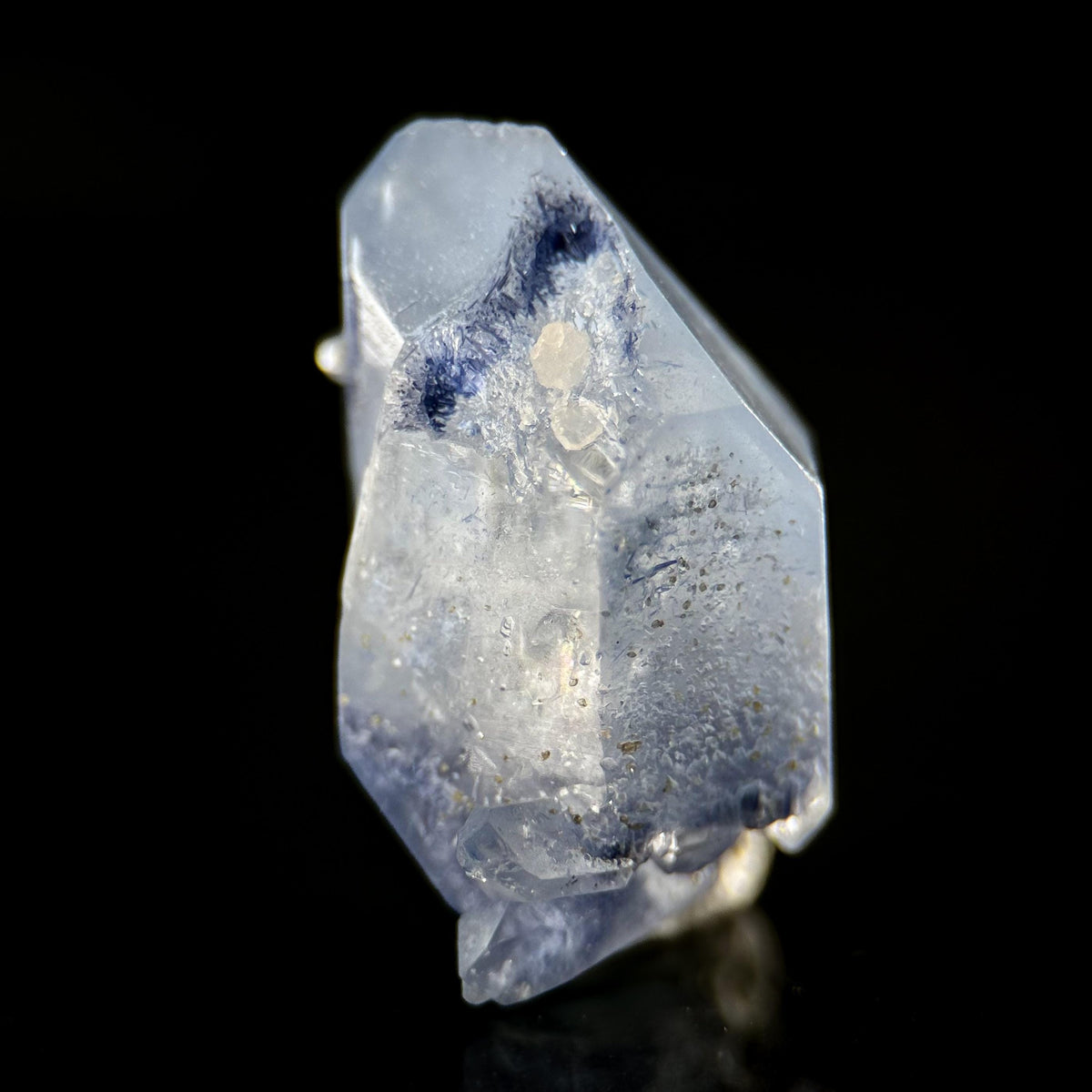 Dumortierite in Quartz | blue crystal point, rare mineral specimen from Brazil