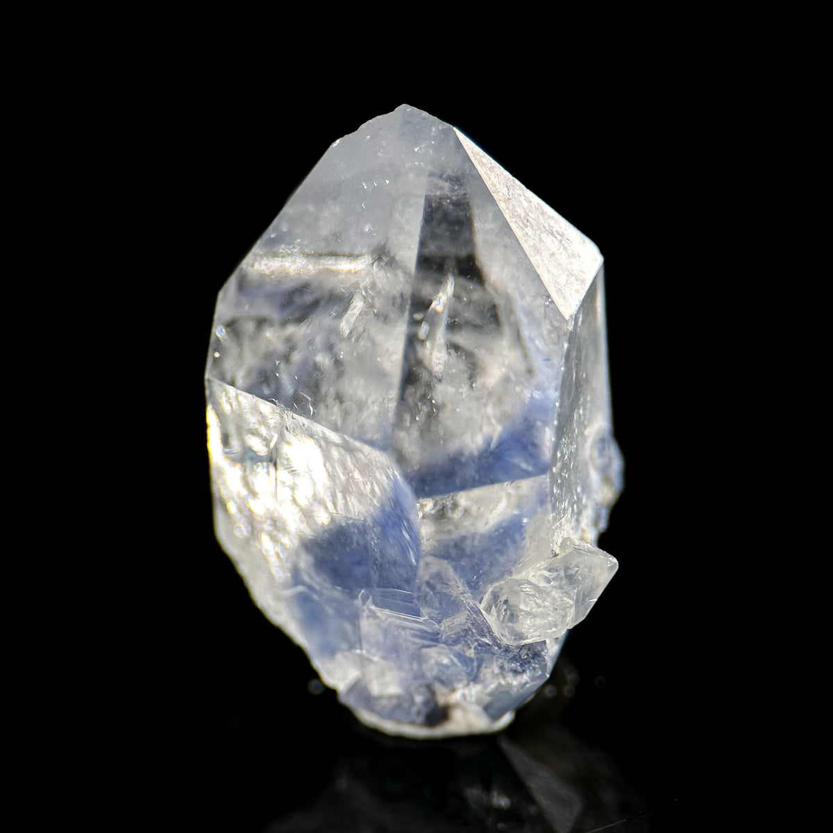 Dumortierite in Quartz | blue crystal point, rare mineral specimen from Brazil