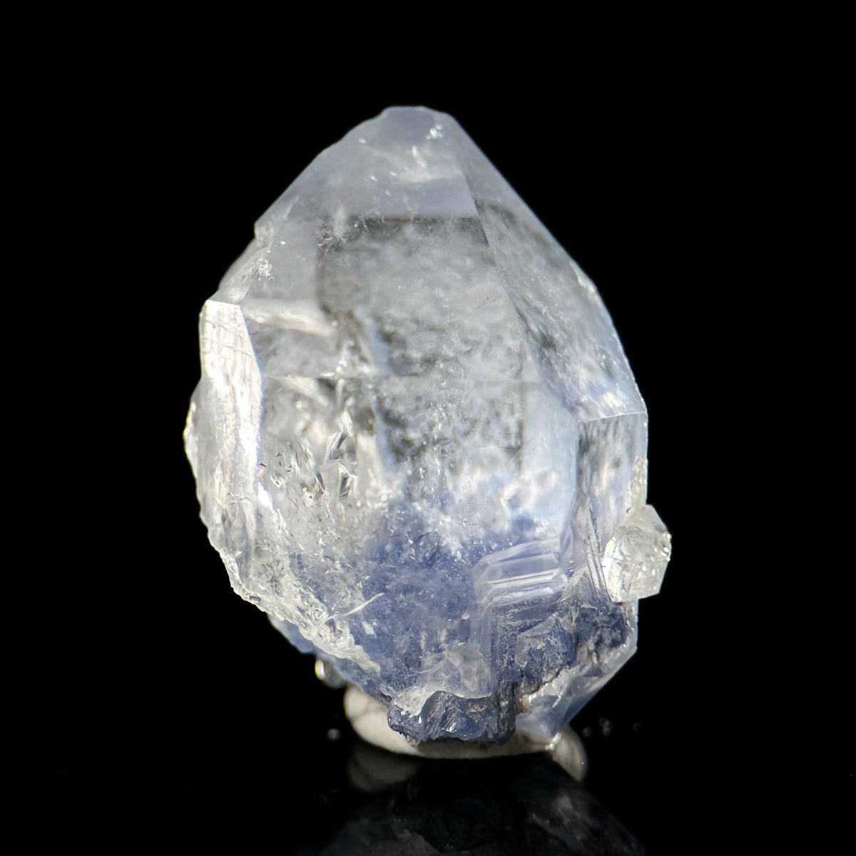 Dumortierite in Quartz | blue crystal point, rare mineral specimen from Brazil