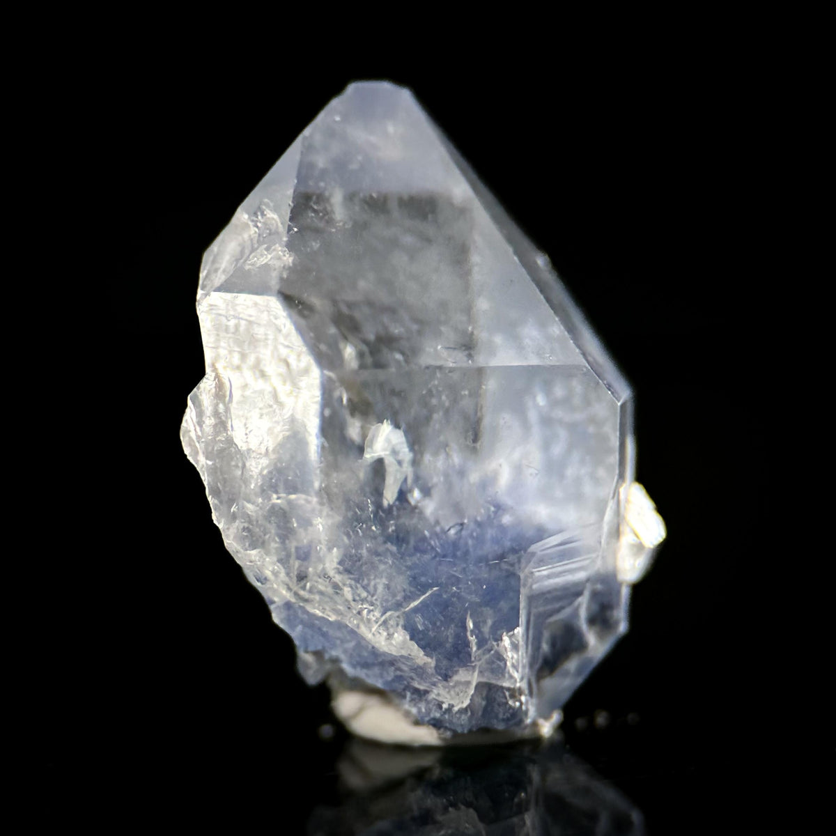 Dumortierite in Quartz | blue crystal point, rare mineral specimen from Brazil