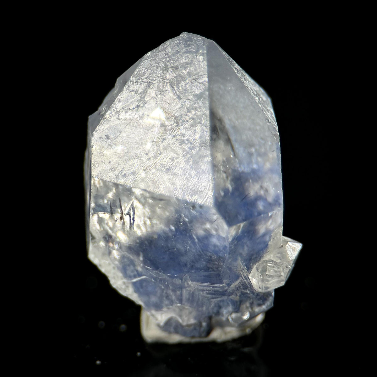 Dumortierite in Quartz | blue crystal point, rare mineral specimen from Brazil