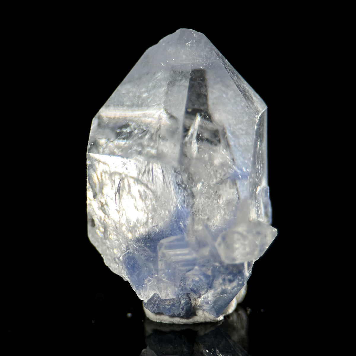 Dumortierite in Quartz | blue crystal point, rare mineral specimen from Brazil