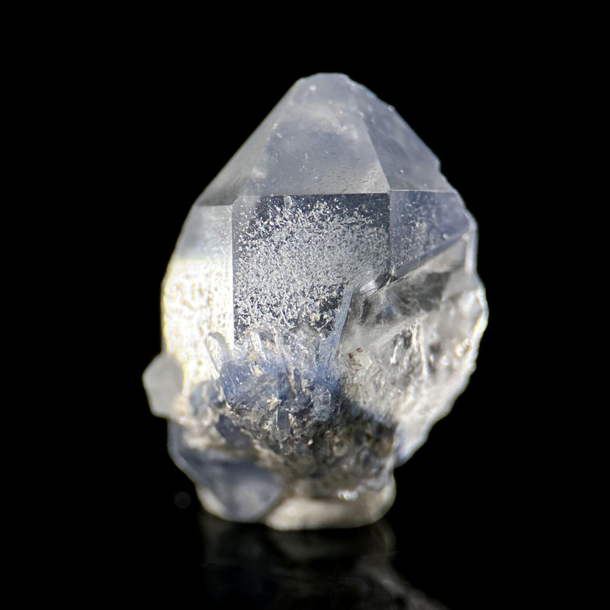 Dumortierite in Quartz | blue crystal point, rare mineral specimen from Brazil
