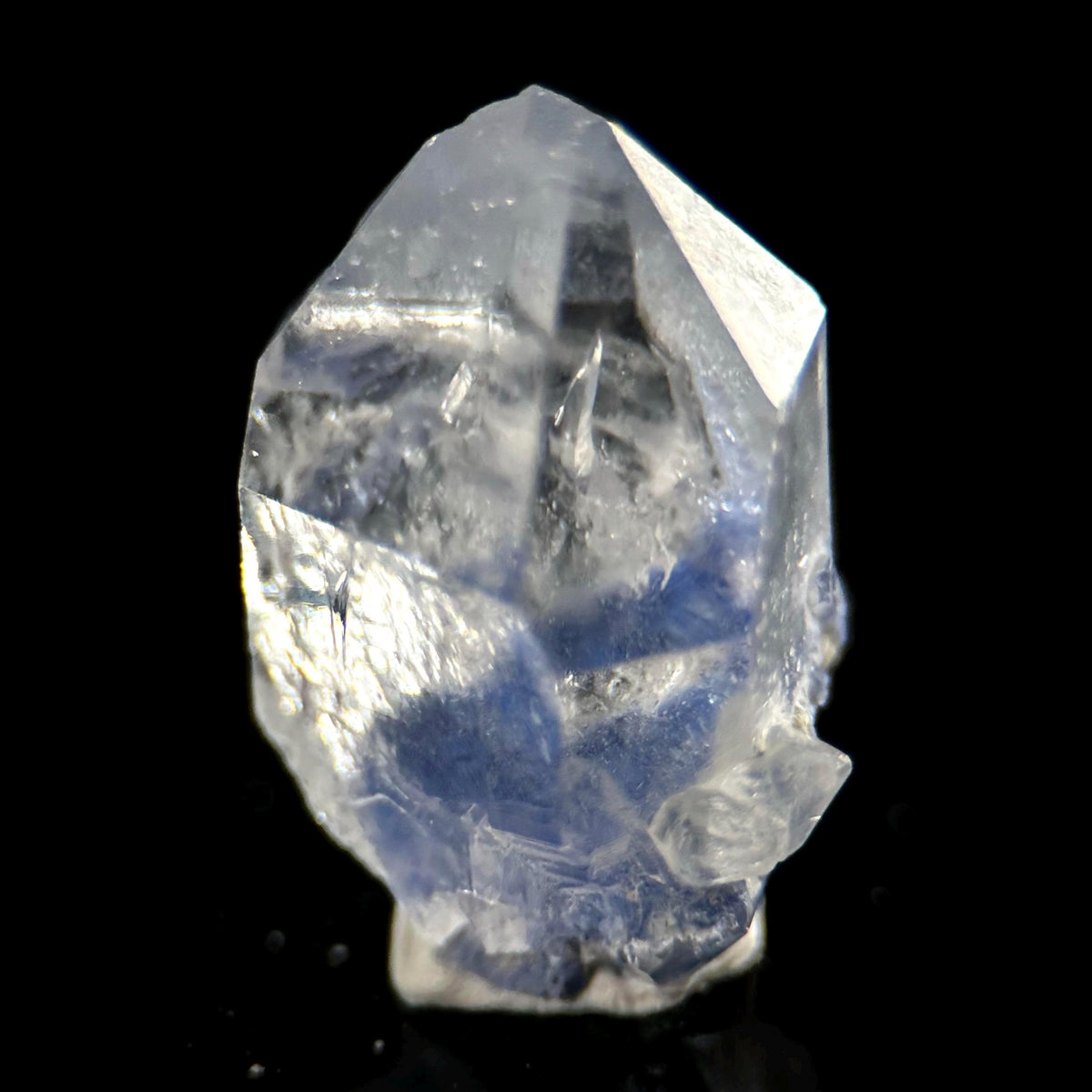 Dumortierite in Quartz | blue crystal point, rare mineral specimen from Brazil