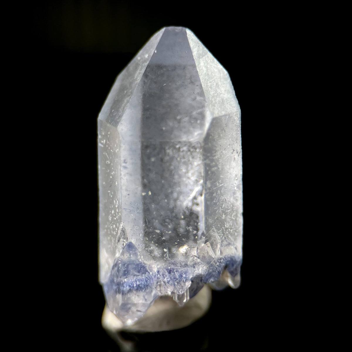 Dumortierite in Quartz | blue crystal point, rare mineral specimen from Brazil