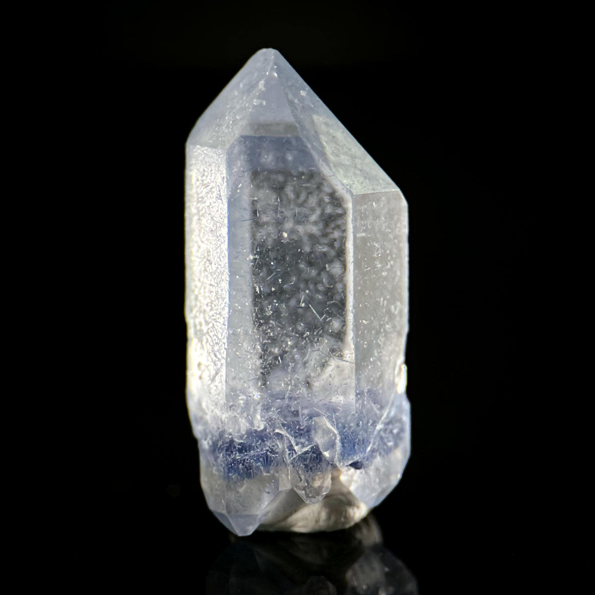 Dumortierite in Quartz | blue crystal point, rare mineral specimen from Brazil