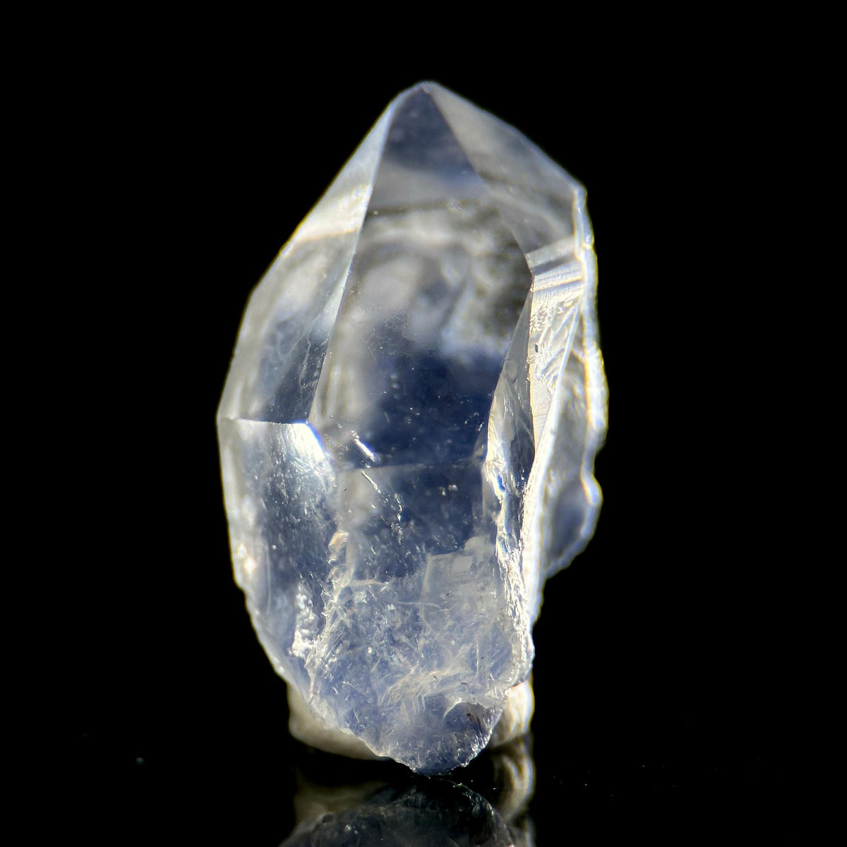 Dumortierite in Quartz | blue crystal point, rare mineral specimen from Brazil