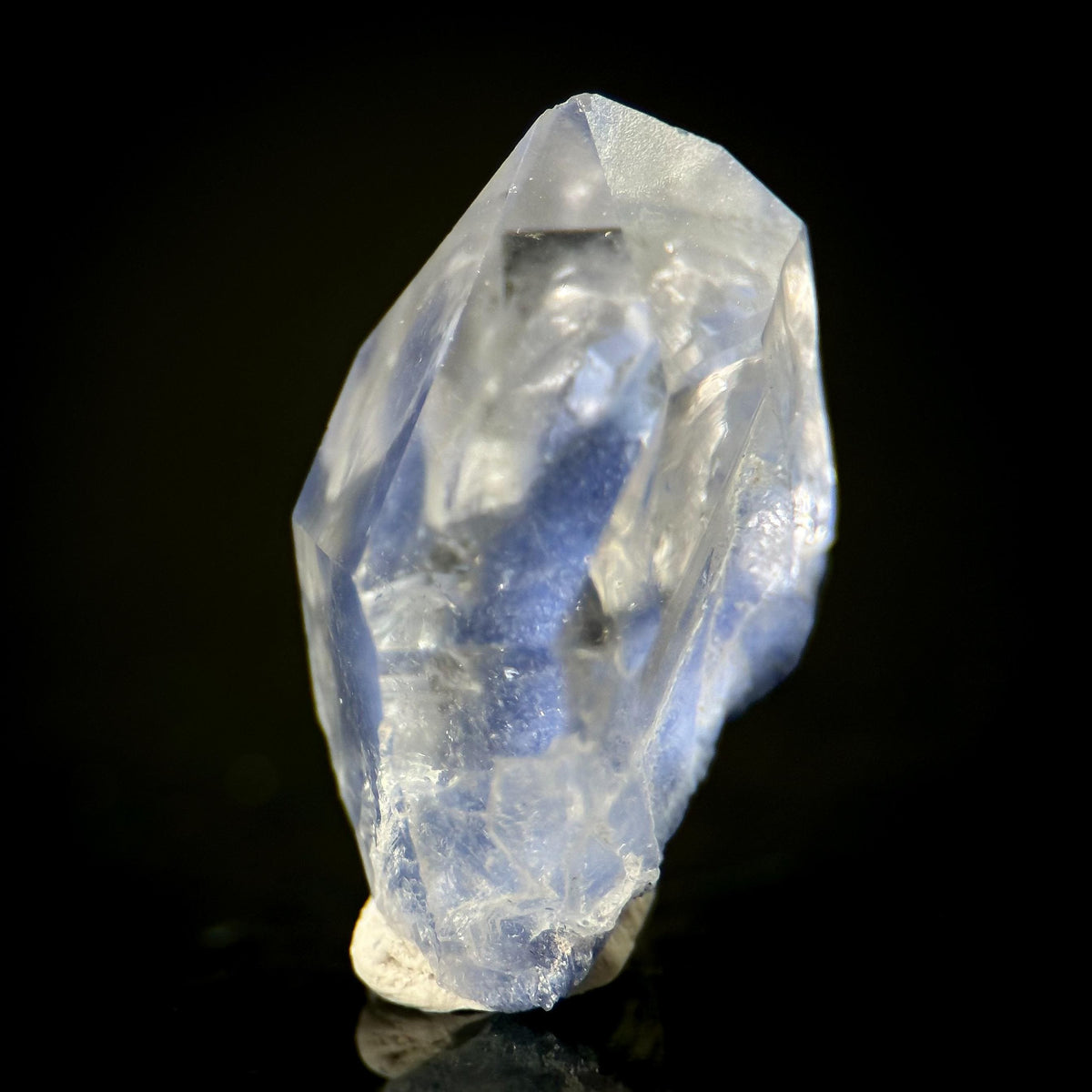 Dumortierite in Quartz | blue crystal point, rare mineral specimen from Brazil