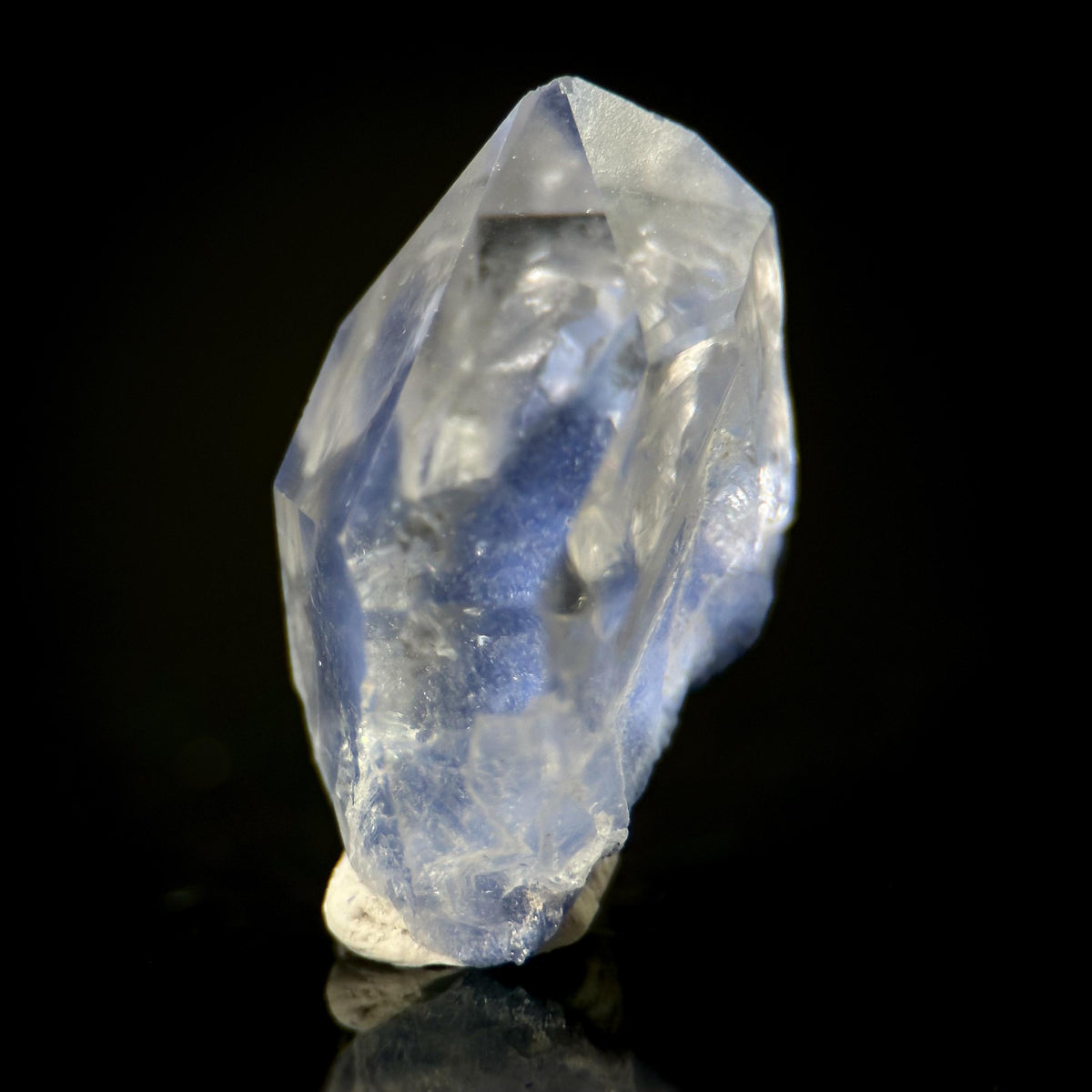 Dumortierite in Quartz | blue crystal point, rare mineral specimen from Brazil