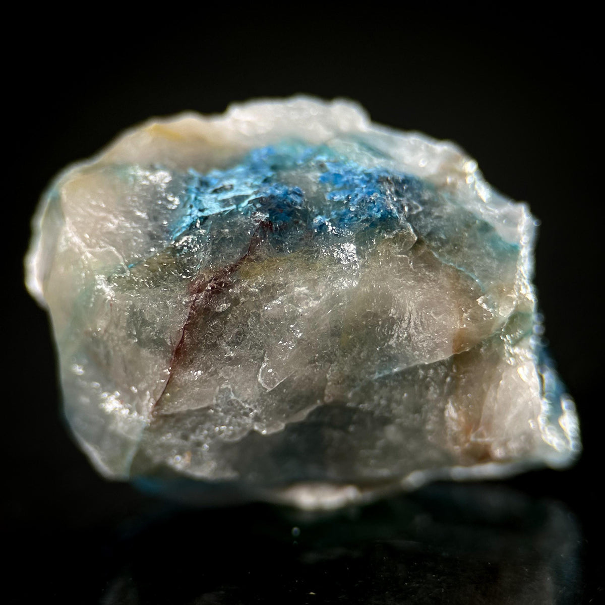 Shattuckite with Malachite & Quartz | Blue Crystal, Mineral Specimen from DR Congo