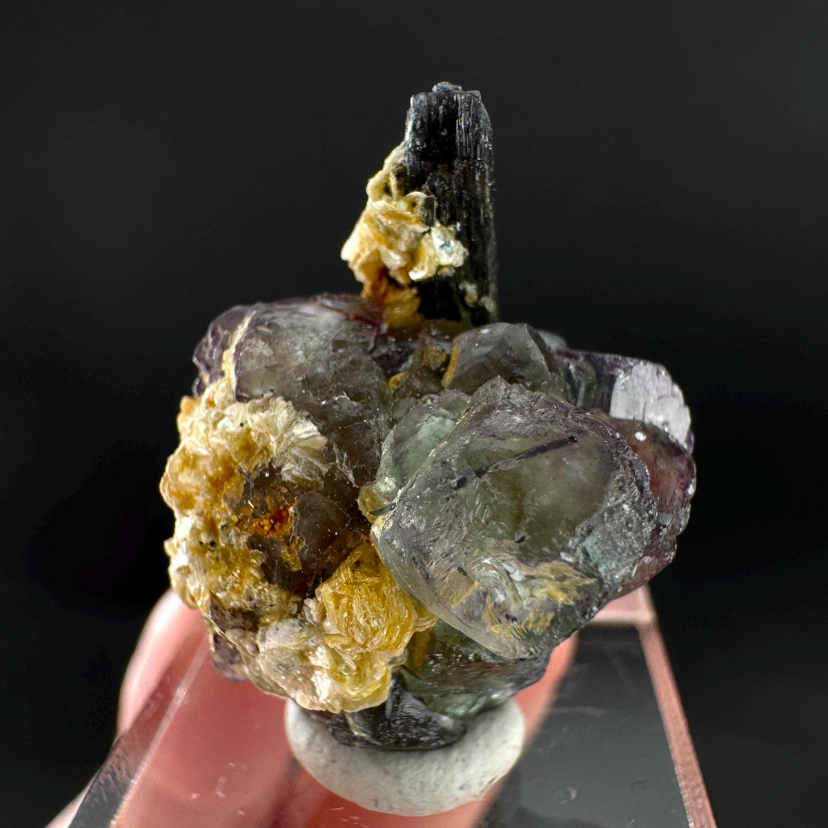 Fluorite w/ Schorl, & Muscovite | Lollipop Pocket, green crystal, mineral specimen from Namibia