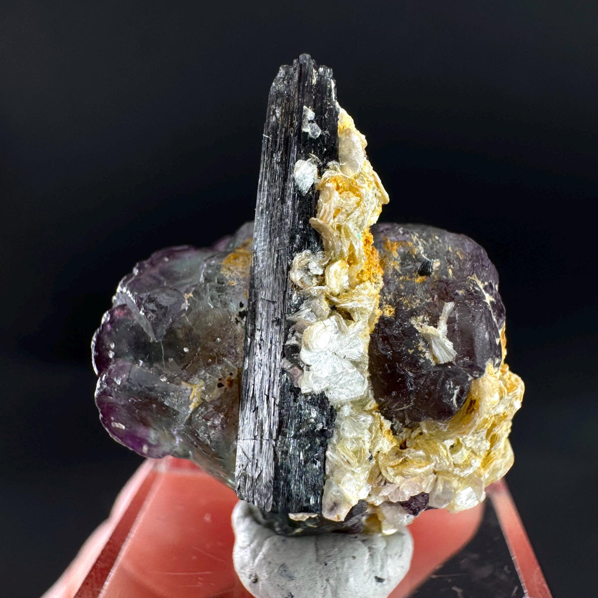 Fluorite w/ Schorl, & Muscovite | Lollipop Pocket, green crystal, mineral specimen from Namibia
