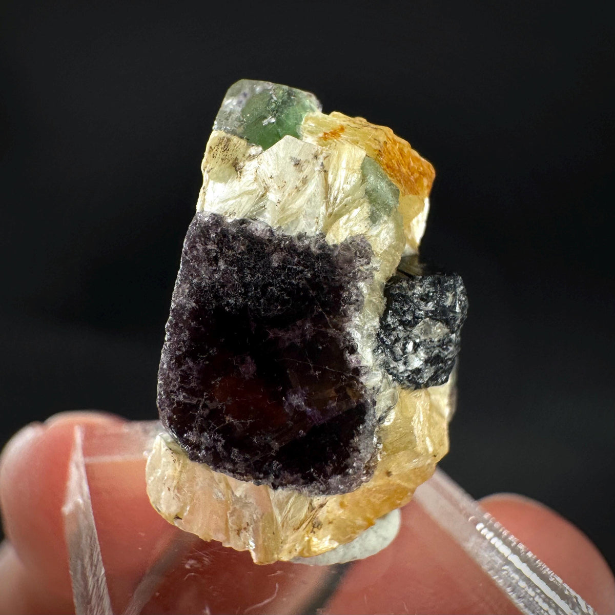 Fluorite w/ Schorl, & Muscovite | Lollipop Pocket, green crystal, mineral specimen from Namibia