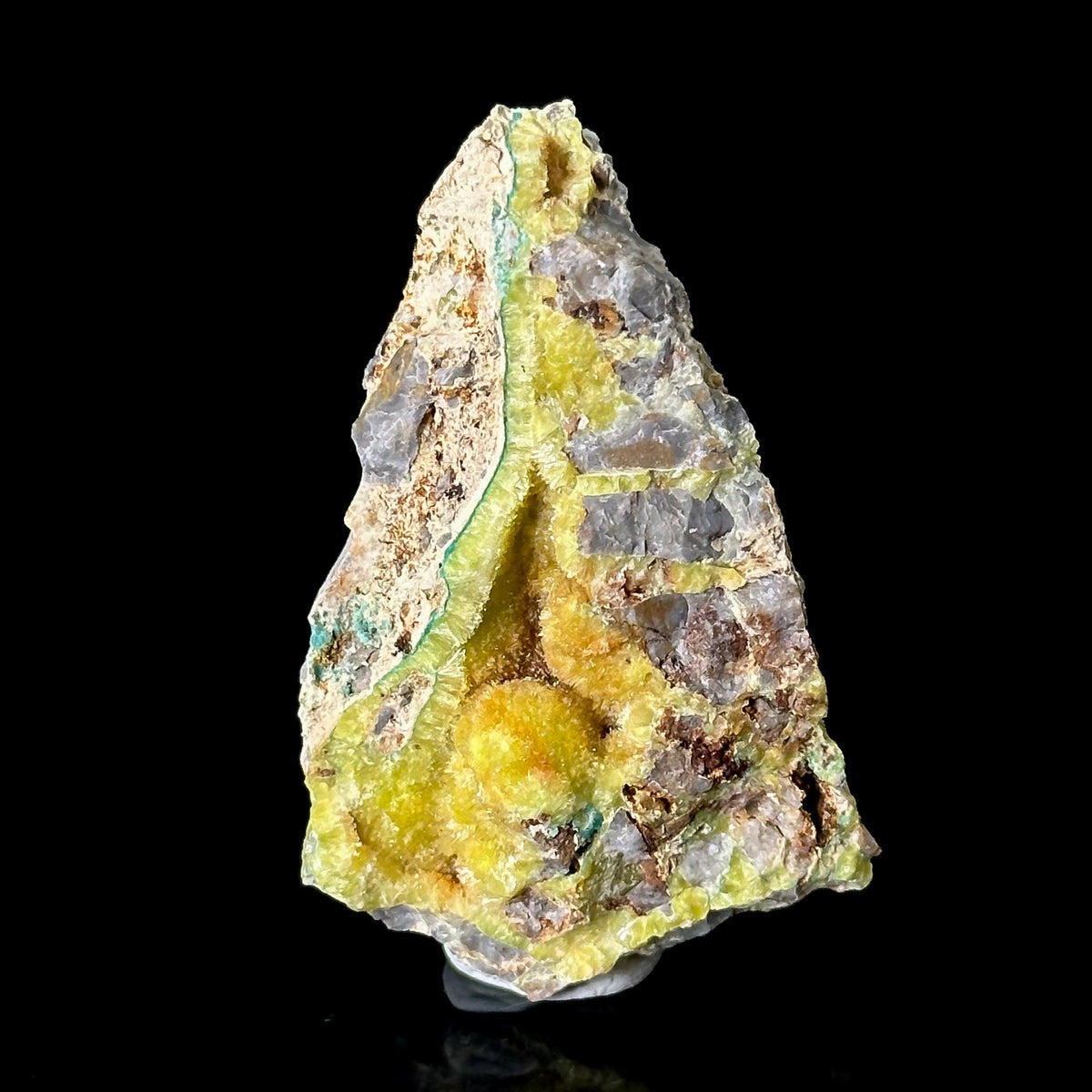 Wavellite with Turquoise | yellow & blue crystal cluster, mineral specimen from Spain