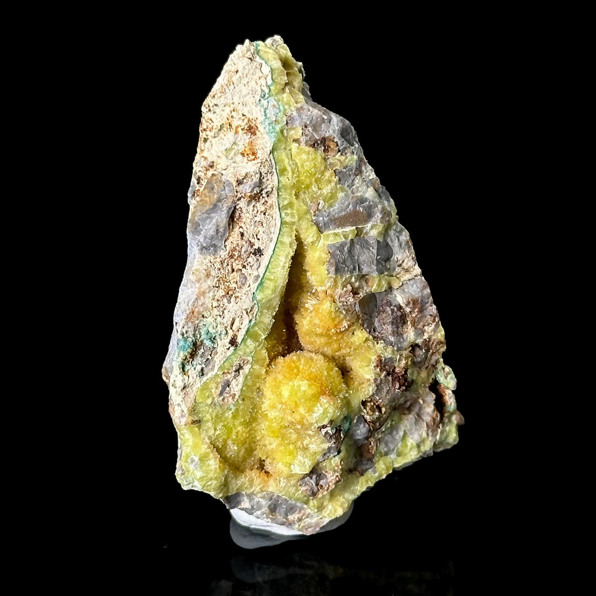 Wavellite with Turquoise | yellow & blue crystal cluster, mineral specimen from Spain