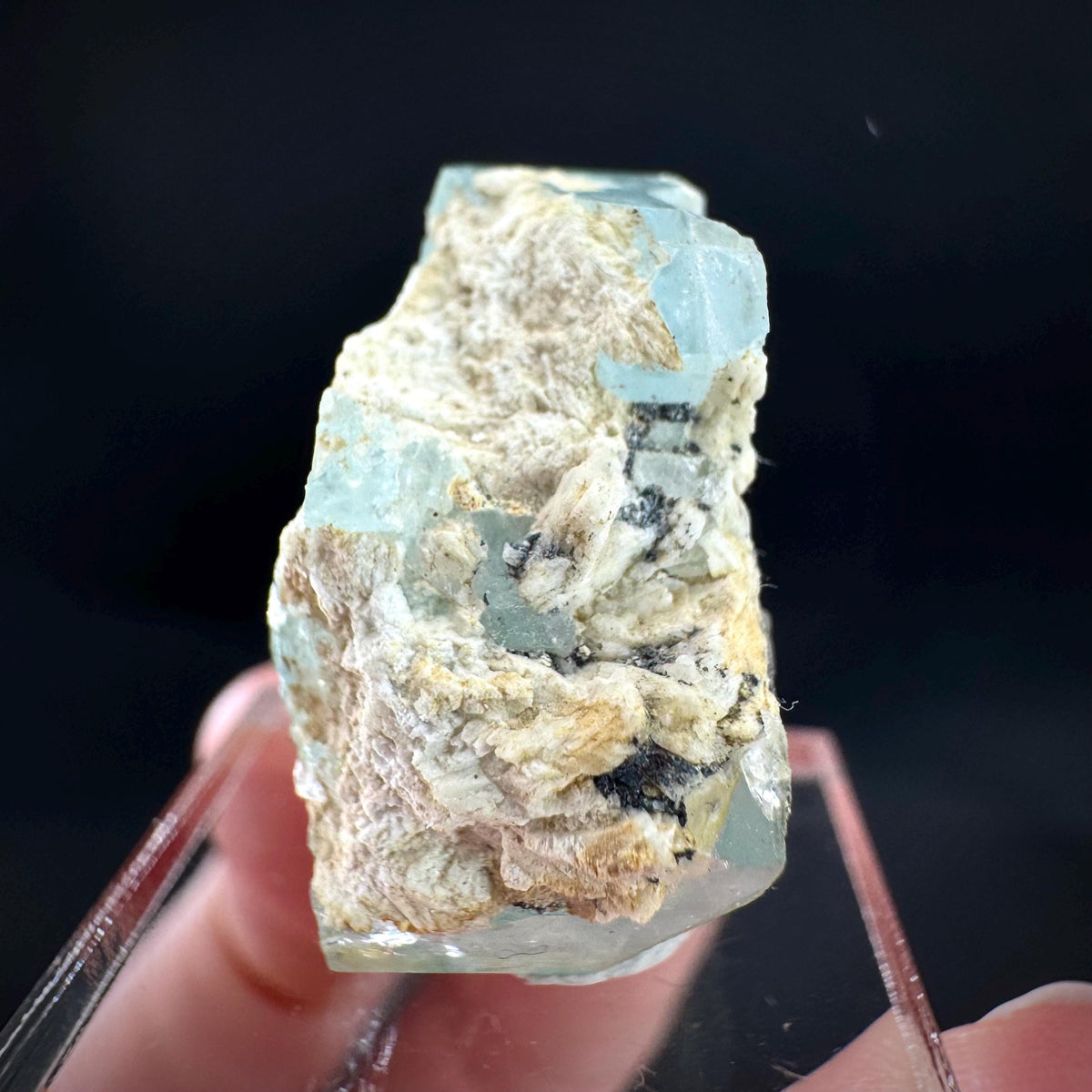 Beryl var. Aquamarine | natural blue crystal, mineral specimen from Namibia