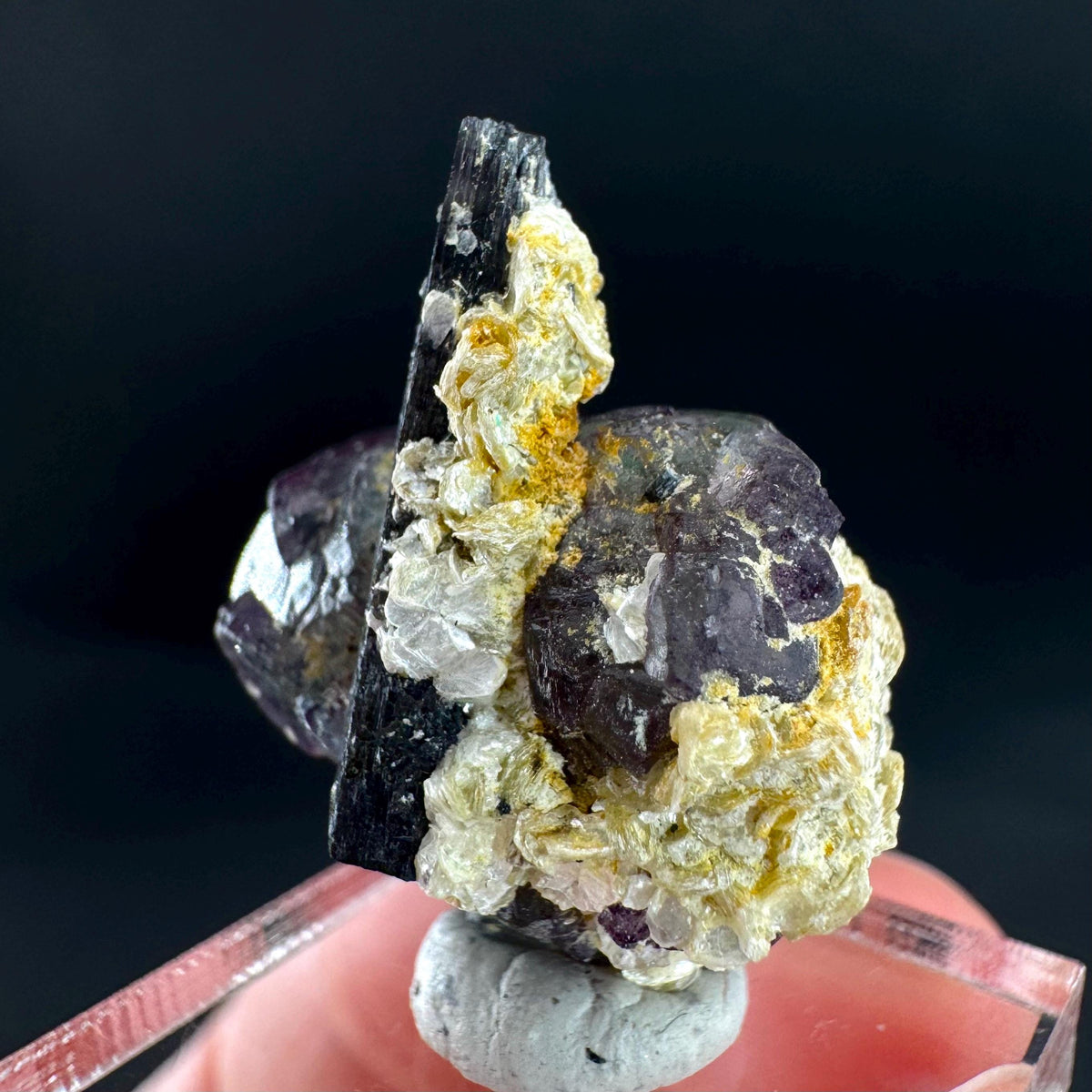Fluorite w/ Schorl, & Muscovite | Lollipop Pocket, green crystal, mineral specimen from Namibia