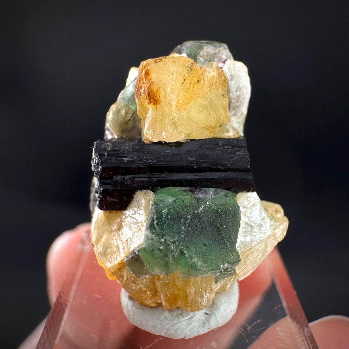 Fluorite w/ Schorl, & Muscovite | Lollipop Pocket, green crystal, mineral specimen from Namibia
