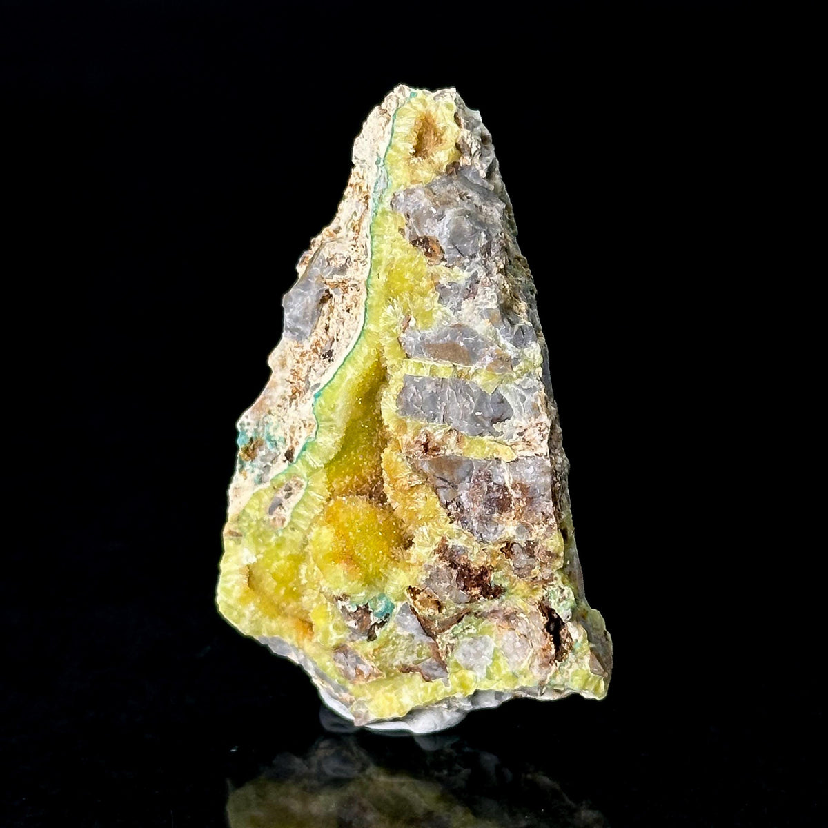 Wavellite with Turquoise | yellow & blue crystal cluster, mineral specimen from Spain