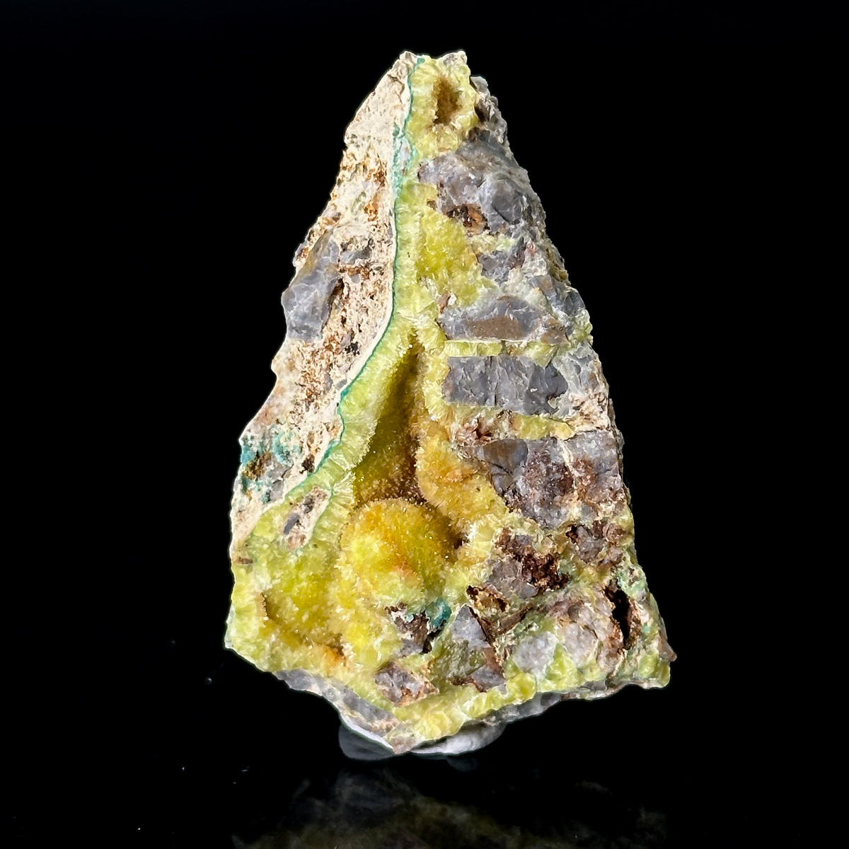 Wavellite with Turquoise | yellow & blue crystal cluster, mineral specimen from Spain