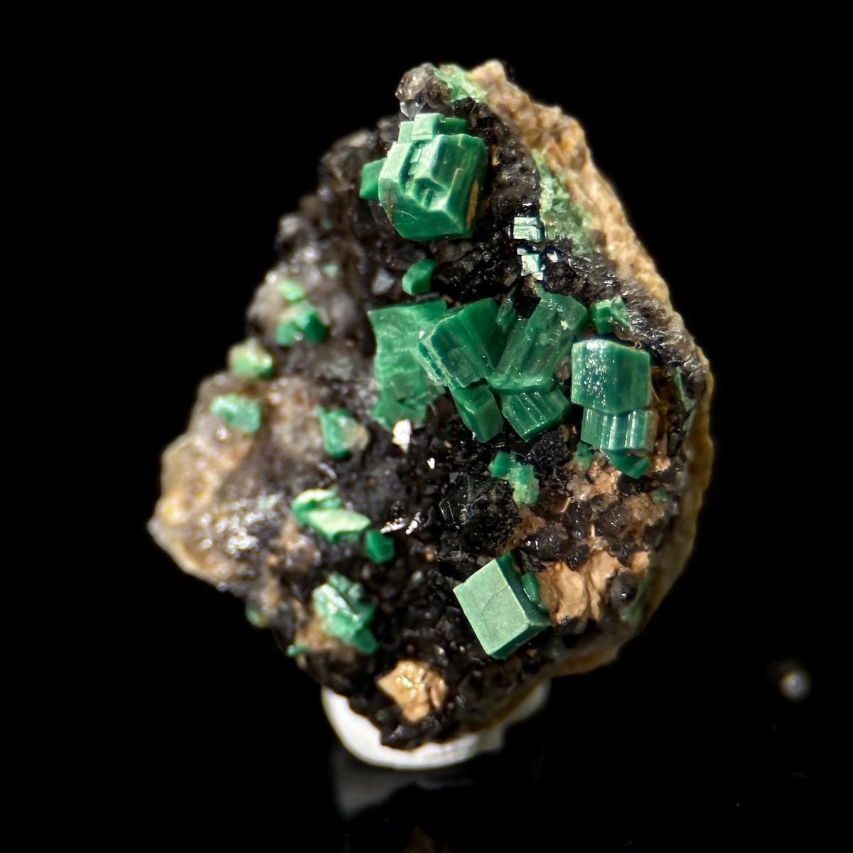 Torbernite | green crystals on matrix, rare mineral specimen from France