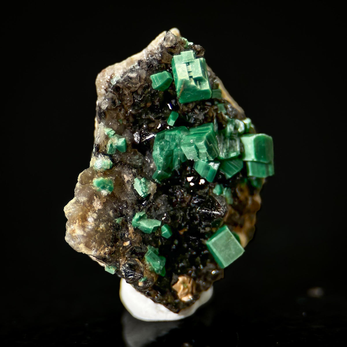 Torbernite | green crystals on matrix, rare mineral specimen from France