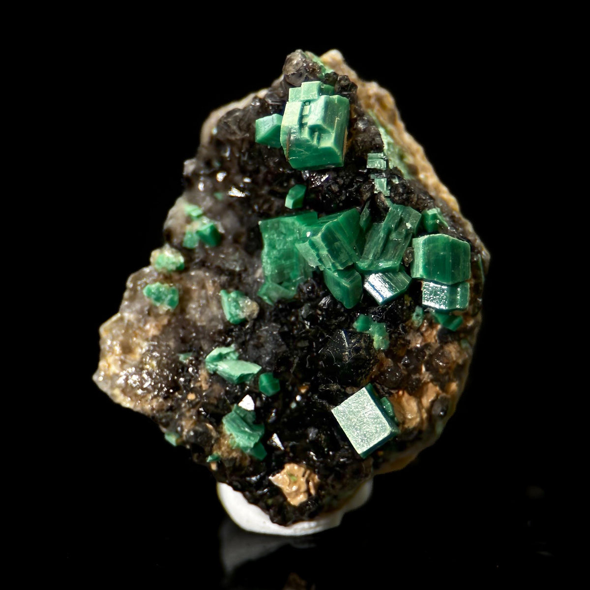 Torbernite | green crystals on matrix, rare mineral specimen from France