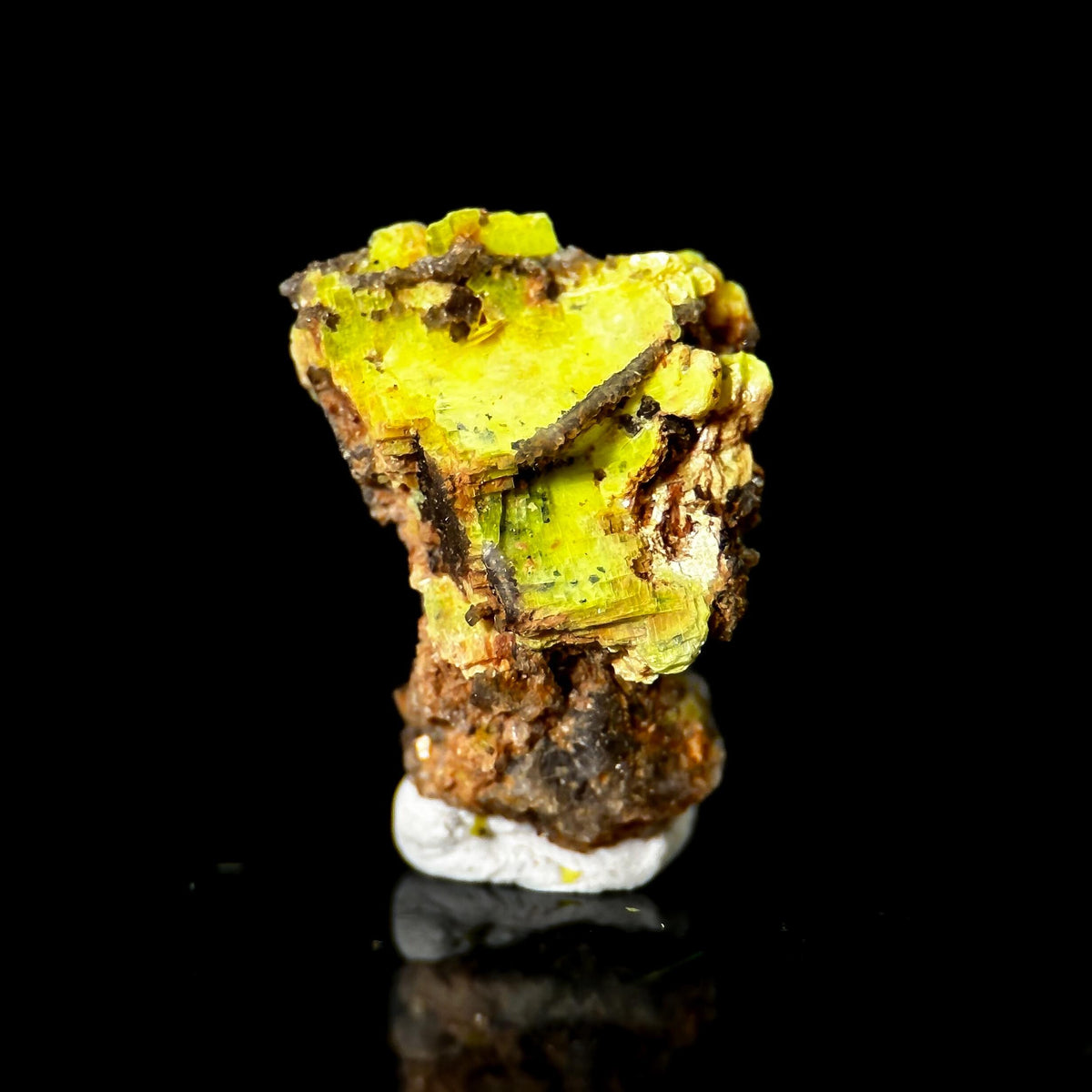 Uranocircite | fluorescent UV reactive crystal, rare mineral specimen from Germany