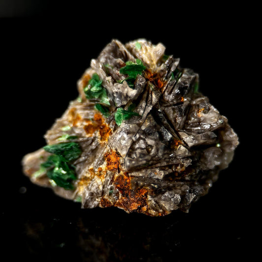Torbernite | green crystals on matrix, rare mineral specimen from France
