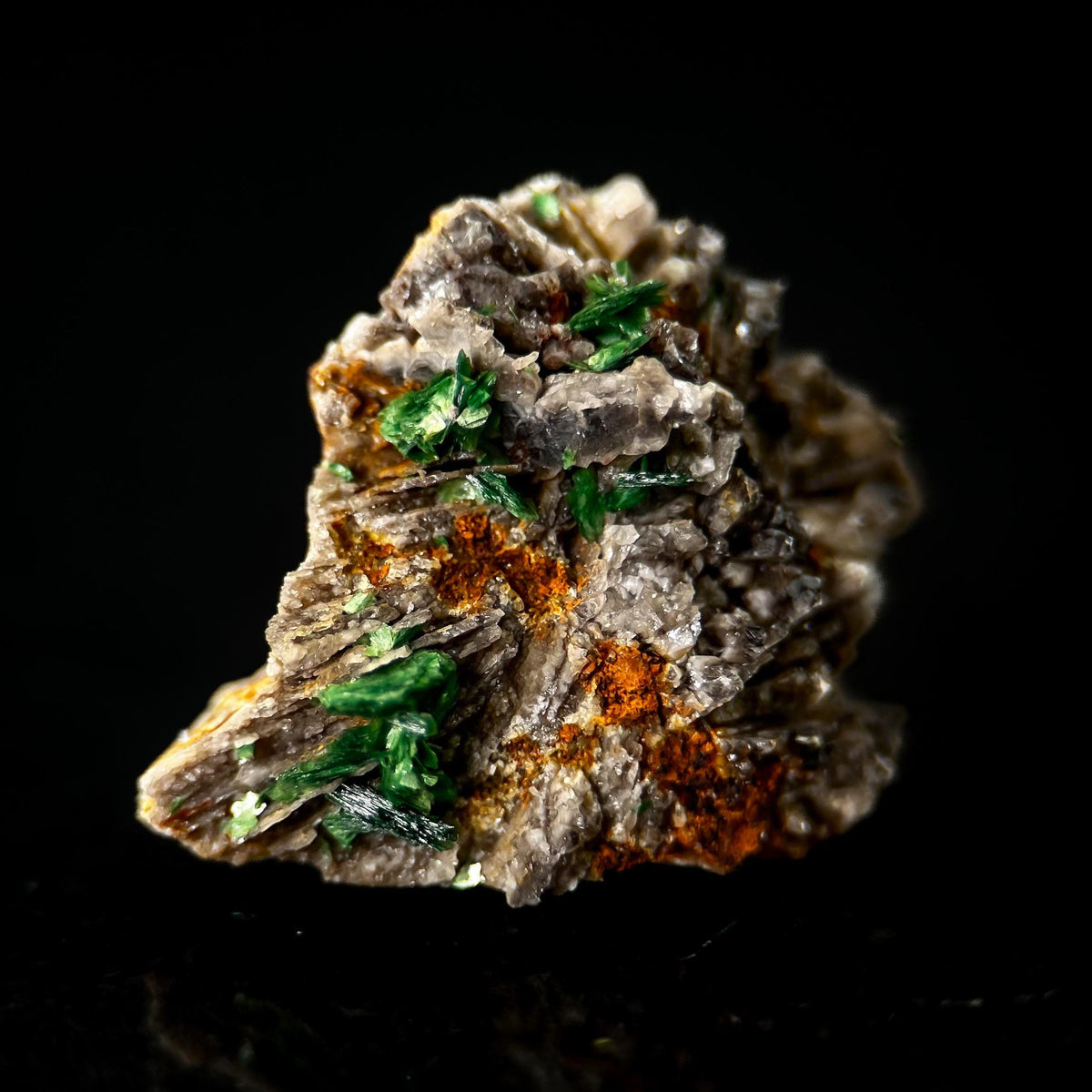 Torbernite | green crystals on matrix, rare mineral specimen from France