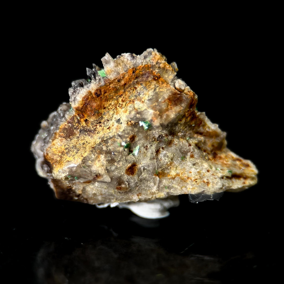 Torbernite | green crystals on matrix, rare mineral specimen from France