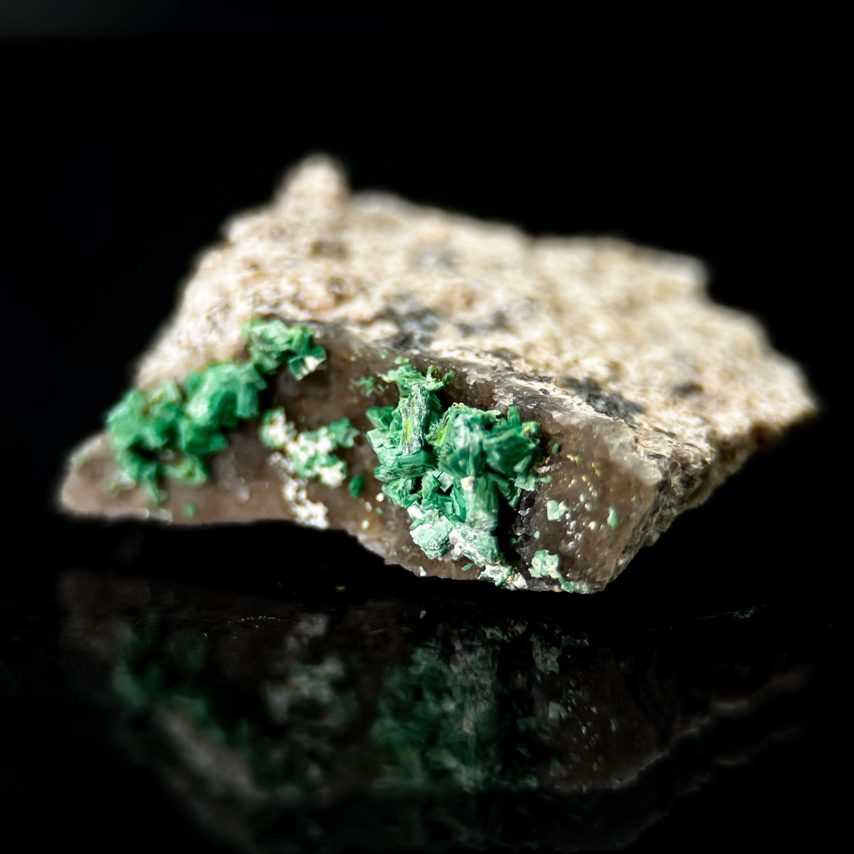 Torbernite | green crystals on matrix, rare mineral specimen from France