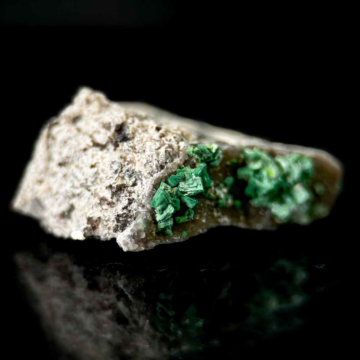 Torbernite | green crystals on matrix, rare mineral specimen from France