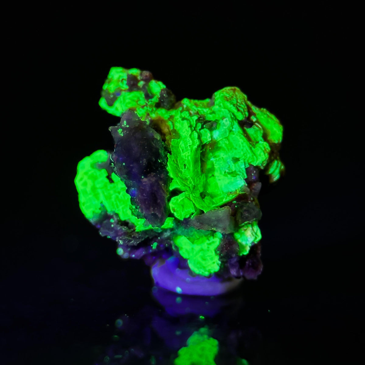Uranocircite | fluorescent UV reactive crystal, rare mineral specimen from Germany