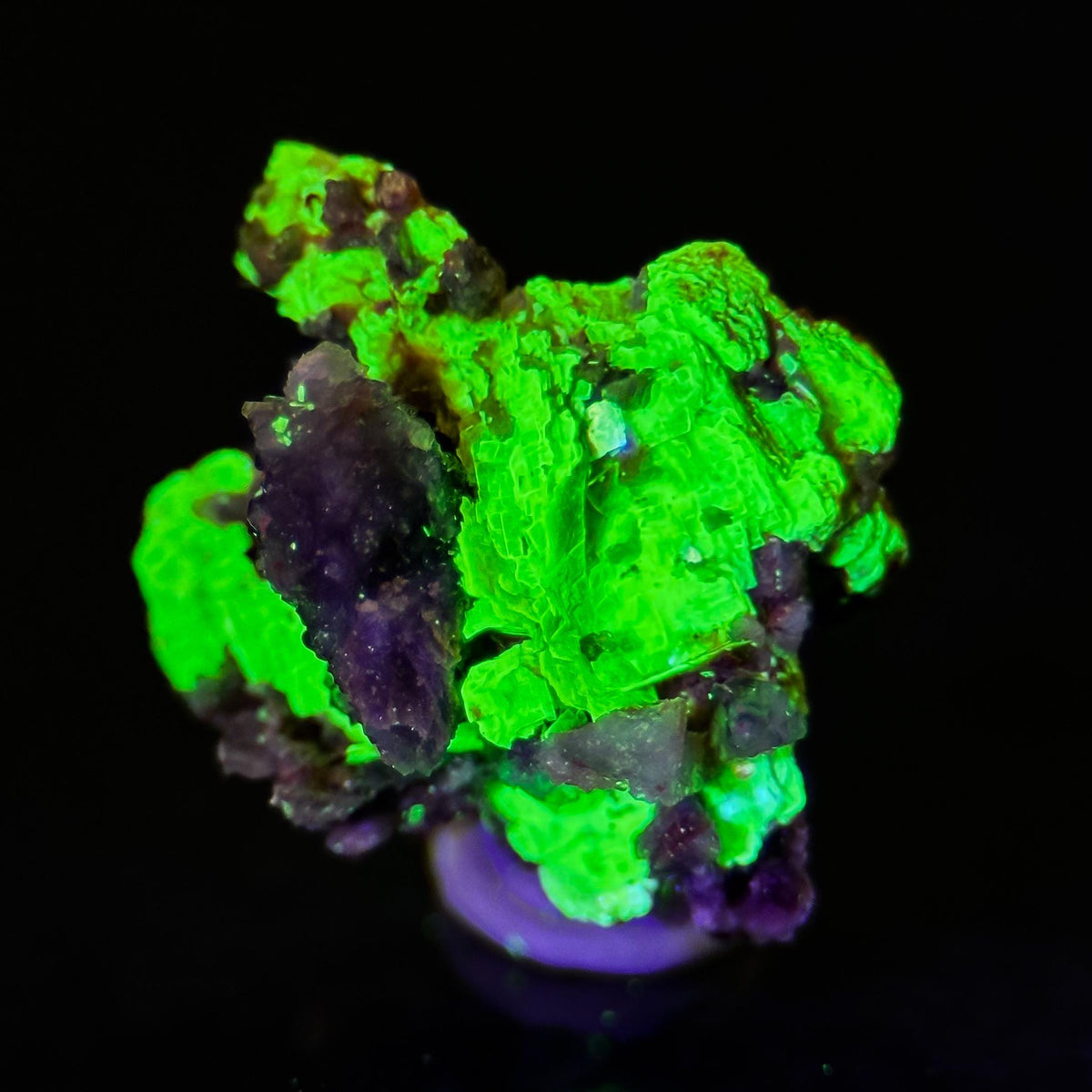 Uranocircite | fluorescent UV reactive crystal, rare mineral specimen from Germany