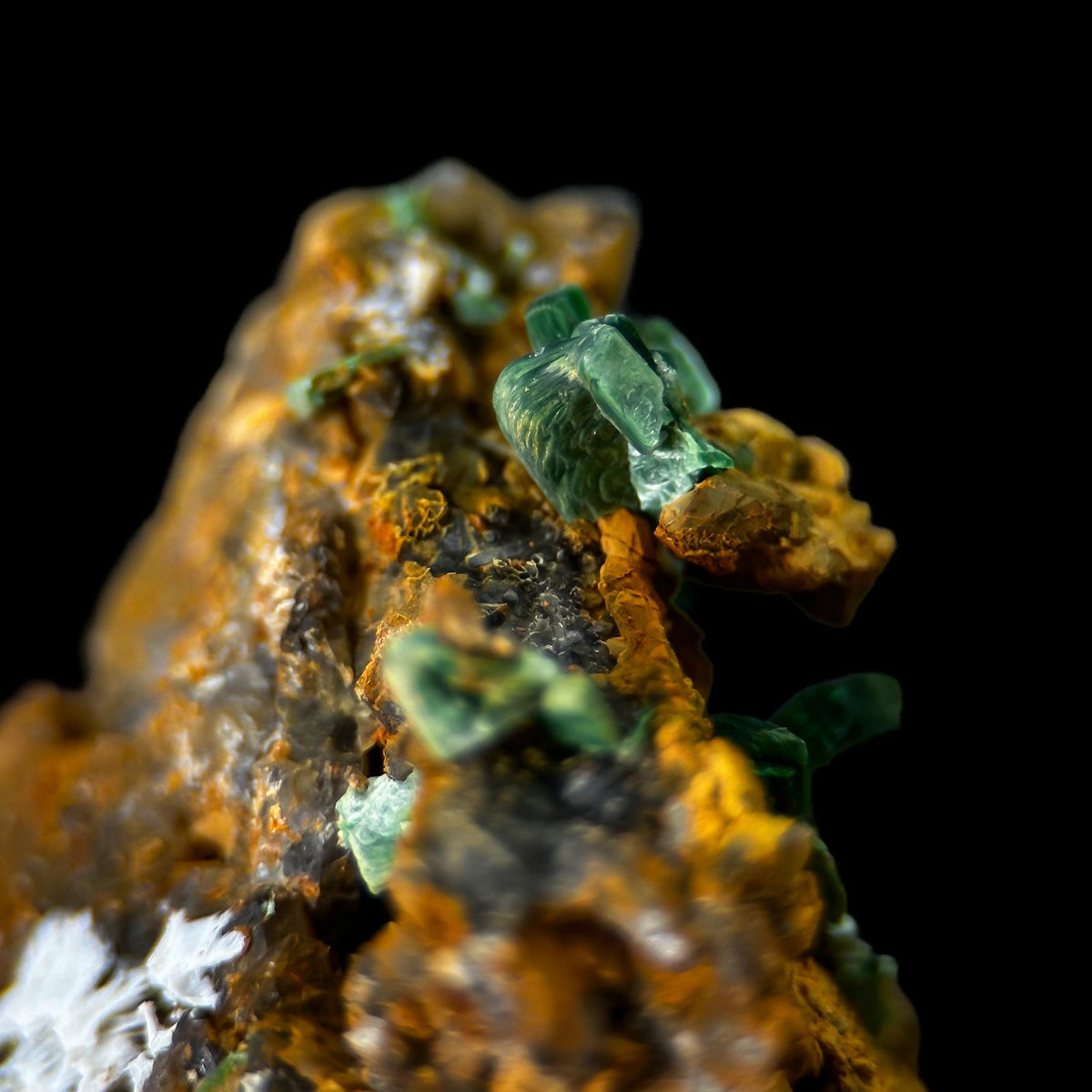 Torbernite | green crystals on matrix, rare mineral specimen from France
