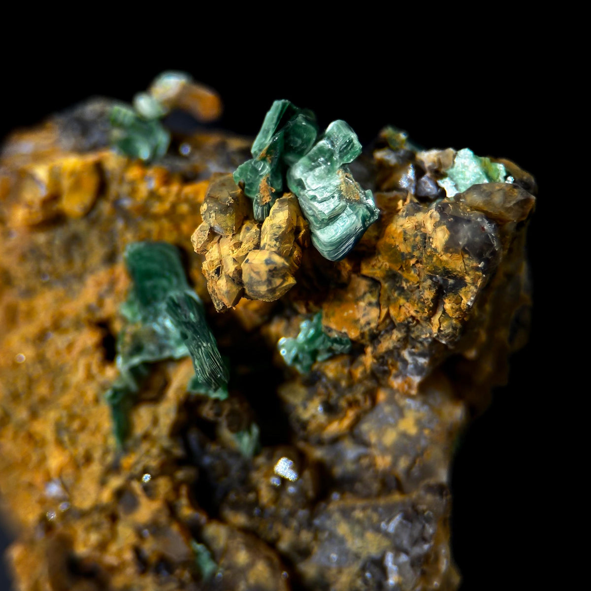 Torbernite | green crystals on matrix, rare mineral specimen from France