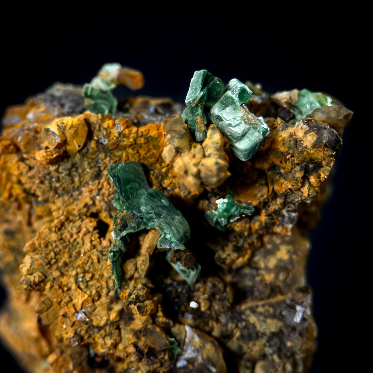 Torbernite | green crystals on matrix, rare mineral specimen from France